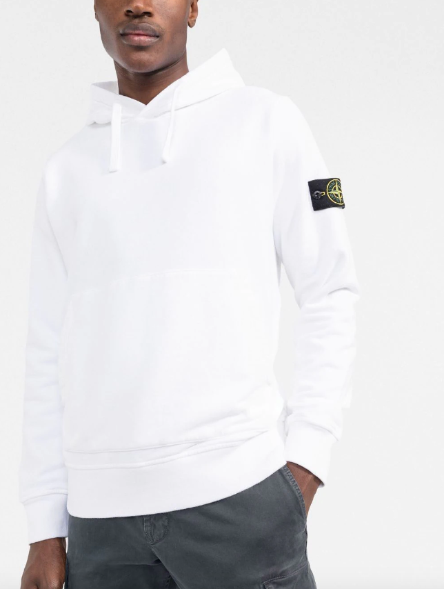 Stone Island Compass-patch cotton hoodie
