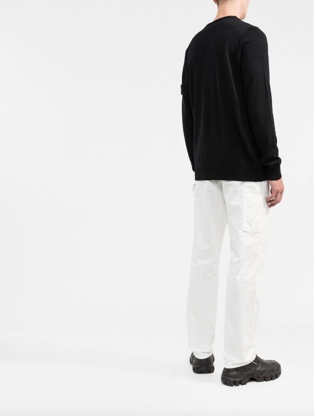 Stone Island logo-patch crew-neck jumper