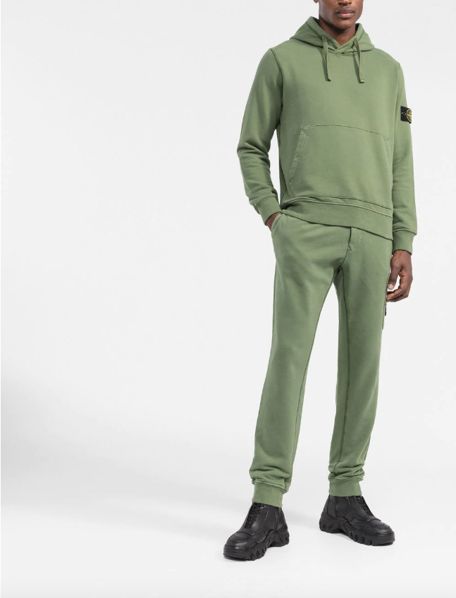 Stone Island Compass-patch cotton hoodie