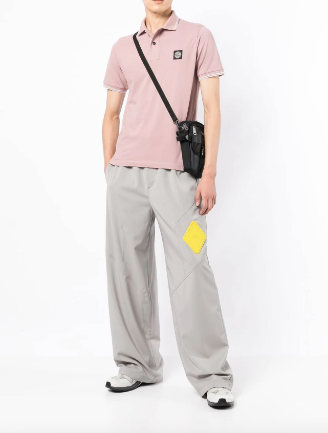 Stone Island logo-patch cotton polo shirt