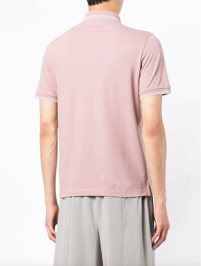 Stone Island logo-patch cotton polo shirt