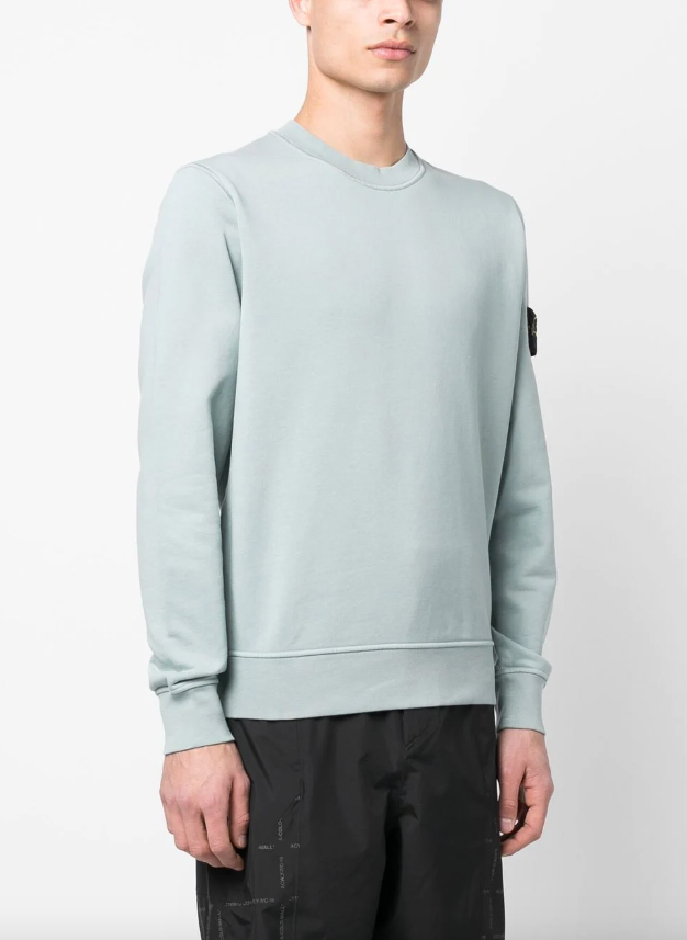 Stone Island Compass logo-patch crew-neck sweatshirt
