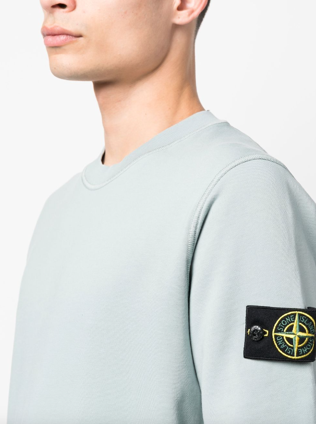 Stone Island Compass logo-patch crew-neck sweatshirt
