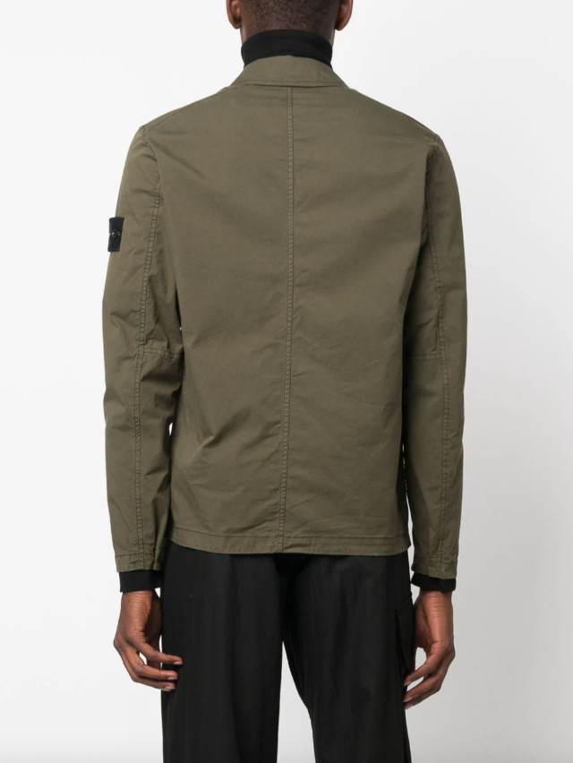 Stone Island Compass-patch zip-up overshirt