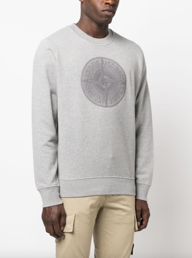 Stone Island logo-embroidered cotton sweatshirt