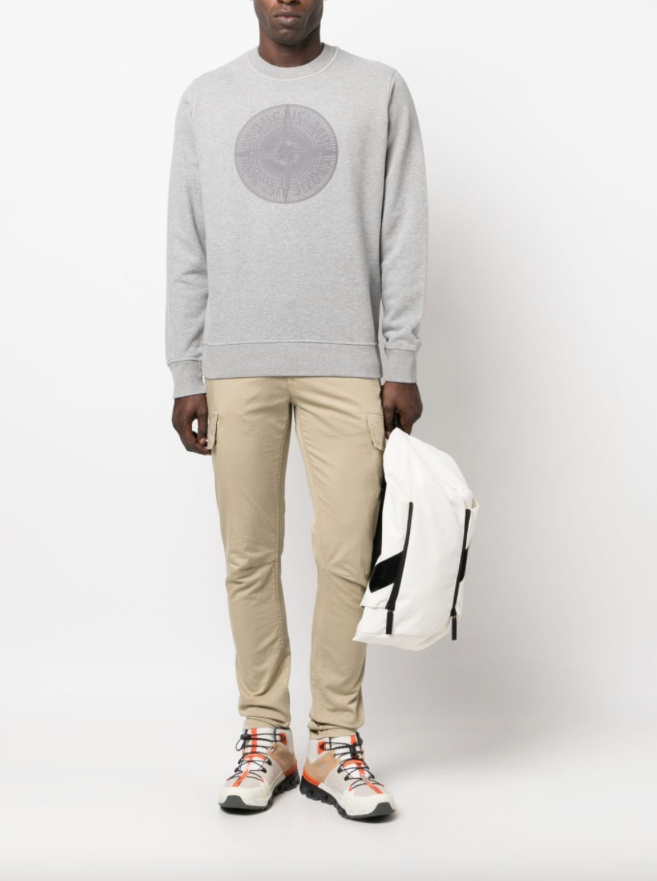 Stone Island logo-embroidered cotton sweatshirt