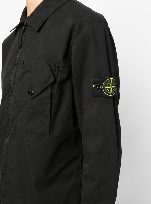 Stone Island Compass-patch zip-up overshirt