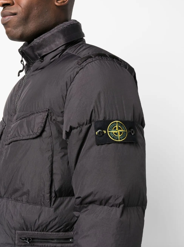 Stone Island compass-patch down puffer jacket