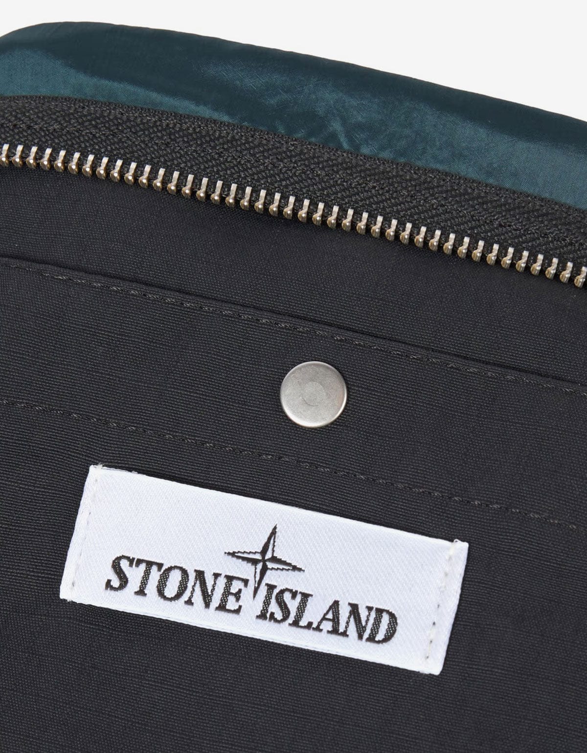 Stone Island Teal Green Nylon Metal Pouch Bag