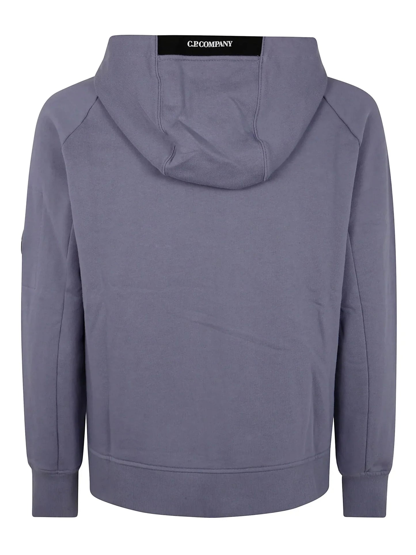 C.P. Company Diagonal Raised Fleece Lens Zipped Hooded Sweatshirt in Lavender