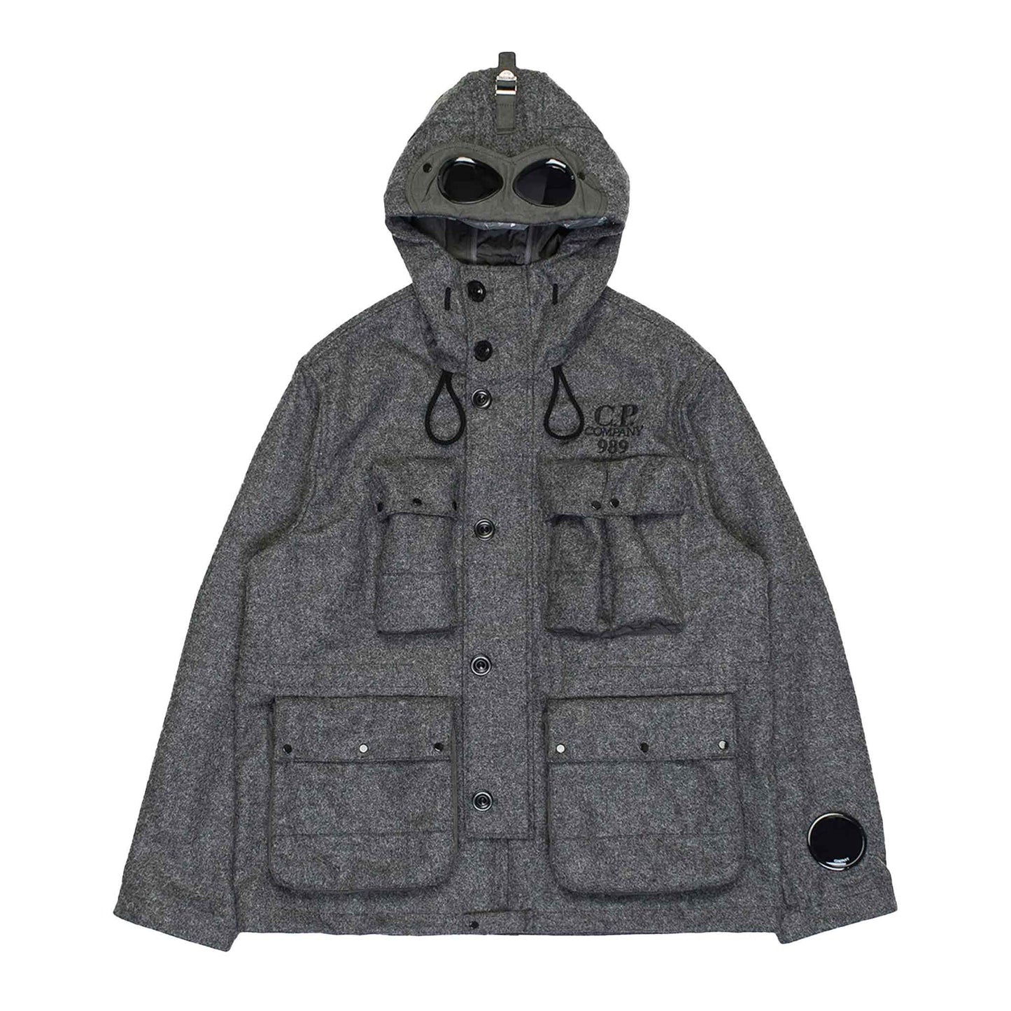 C.P. Company Shetland Twill Mile Jacket in Anthracite Melange- Grey