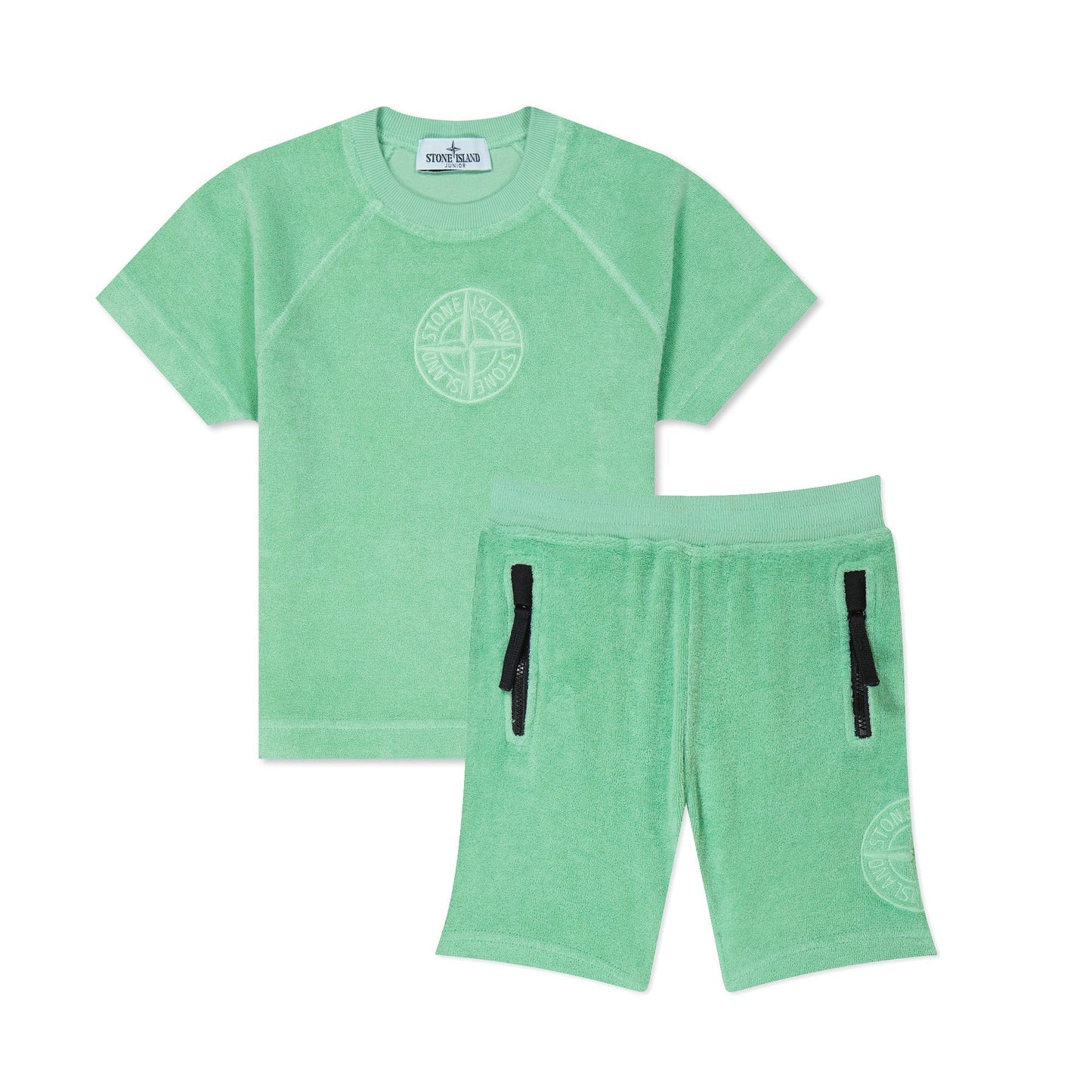 Stone Island Junior Embroidered Towelling Set