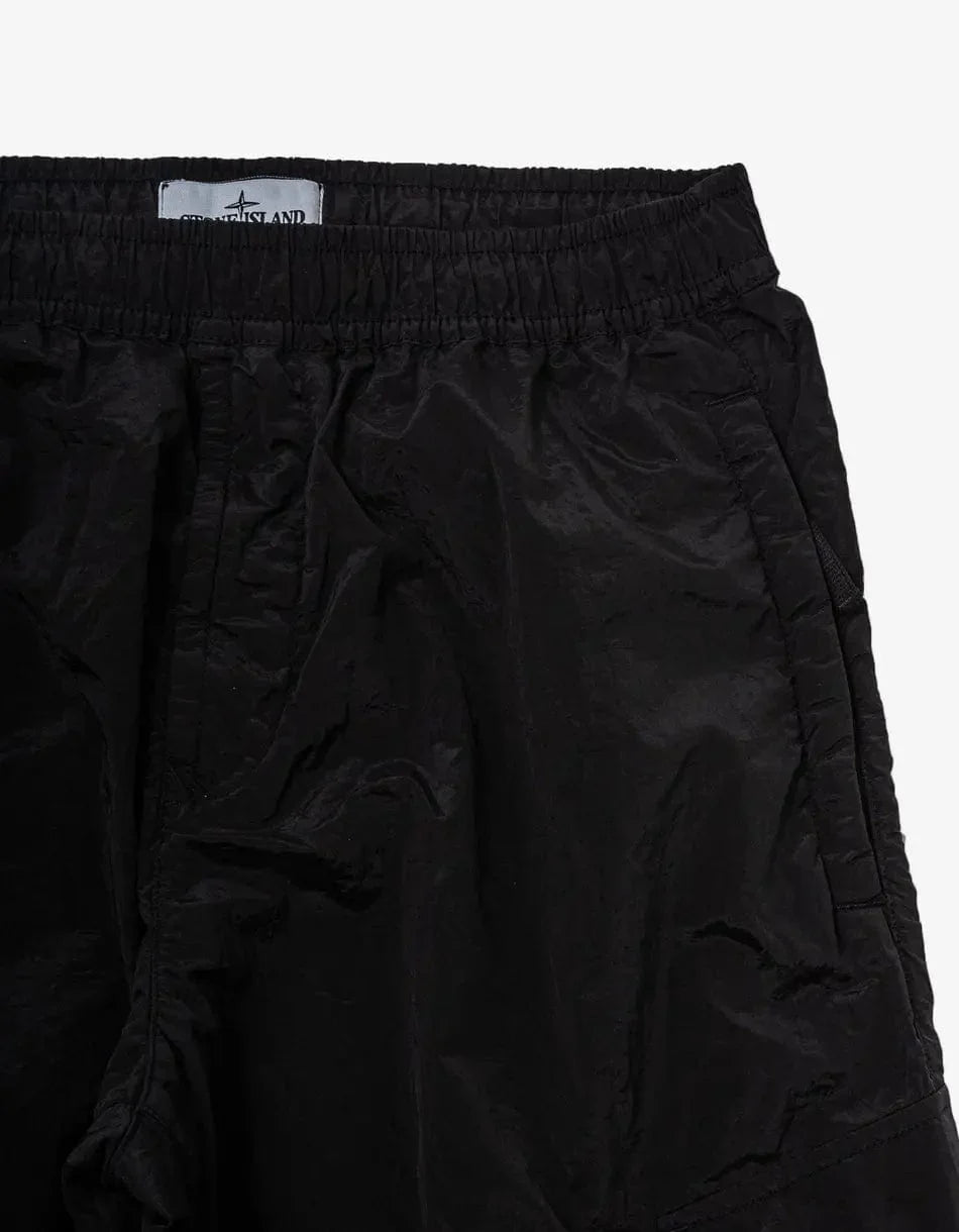 Stone Island Black Nylon Metal Cargo Trousers