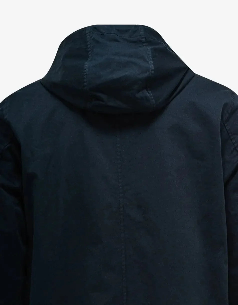 Stone Island Blue Hooded Overshirt