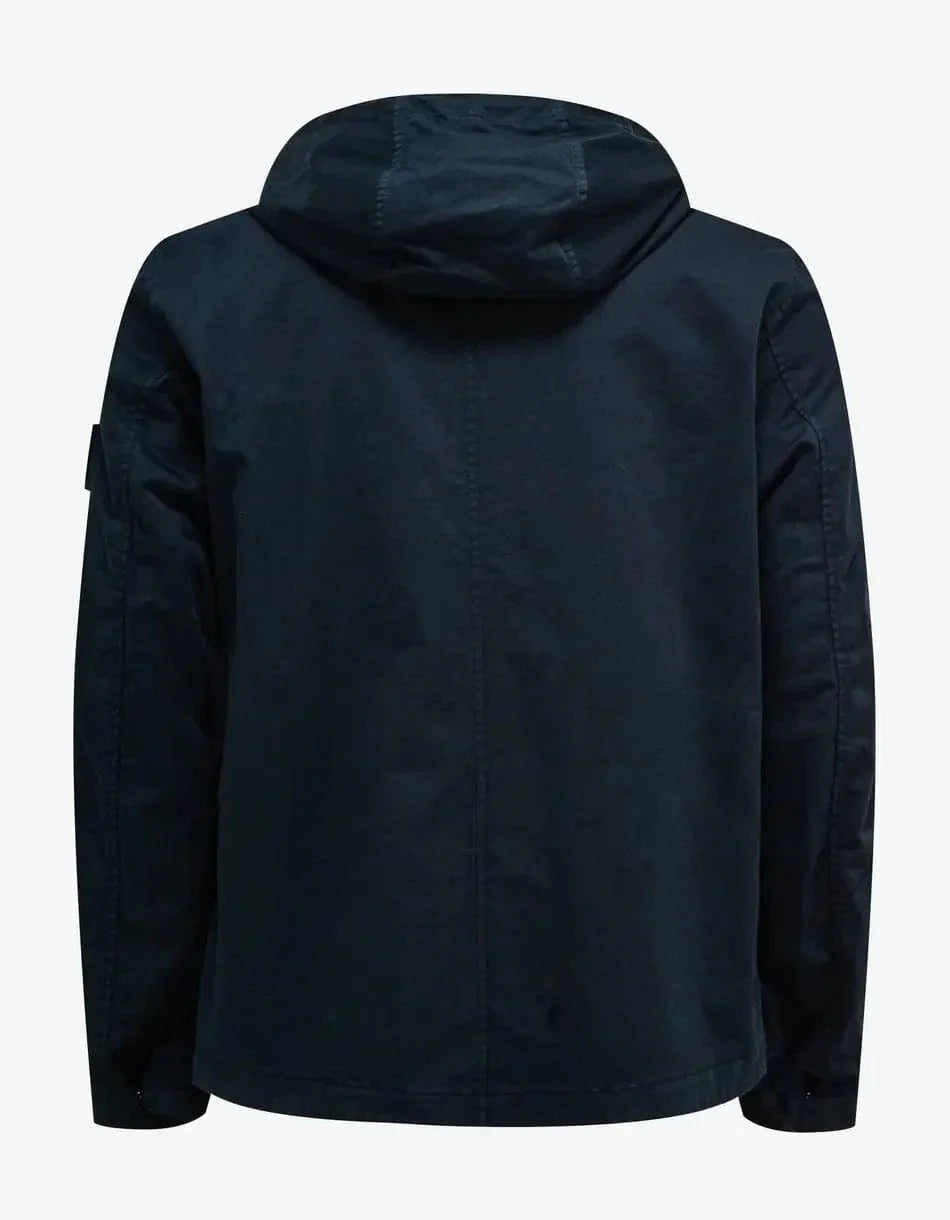 Stone Island Blue Hooded Overshirt