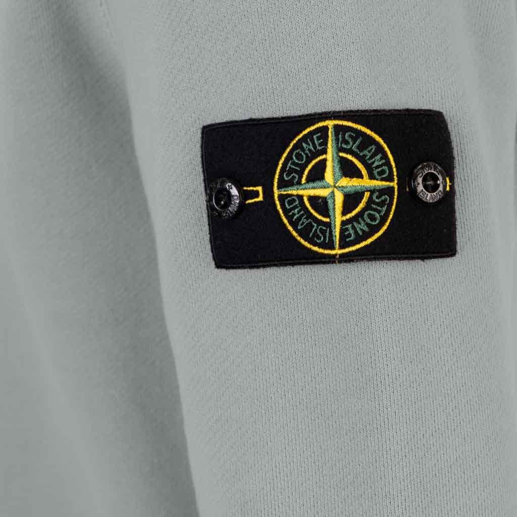 Stone Island Cotton Diagonal Raised Fleece "Old" Effect Crewneck Sweatshirt in Grey Green