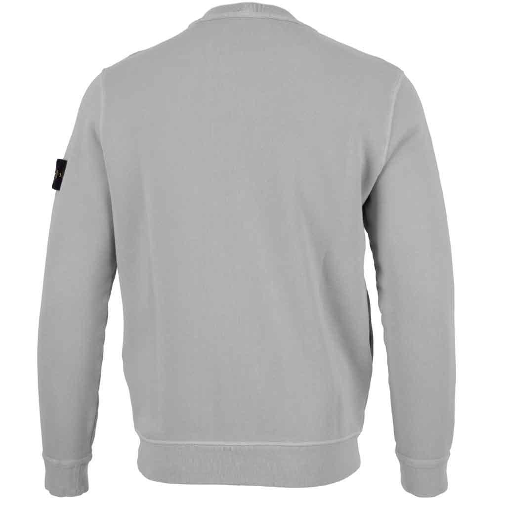 Stone Island Cotton Diagonal Raised Fleece "Old" Effect Crewneck Sweatshirt in Grey