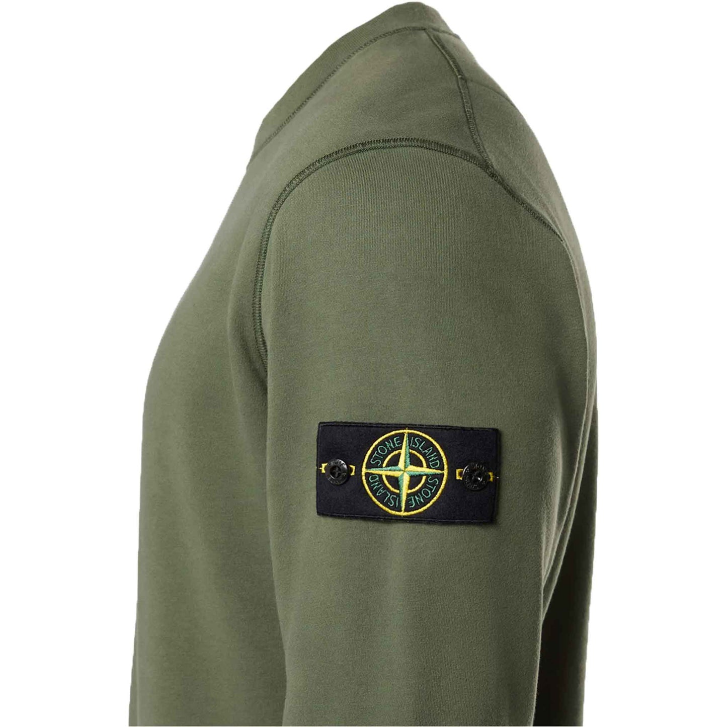 Stone Island Cotton Fleece Crewneck Sweatshirt in Musk Green