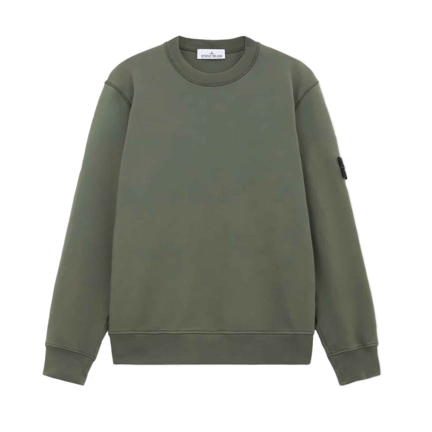 Stone Island Cotton Fleece Crewneck Sweatshirt in Musk Green