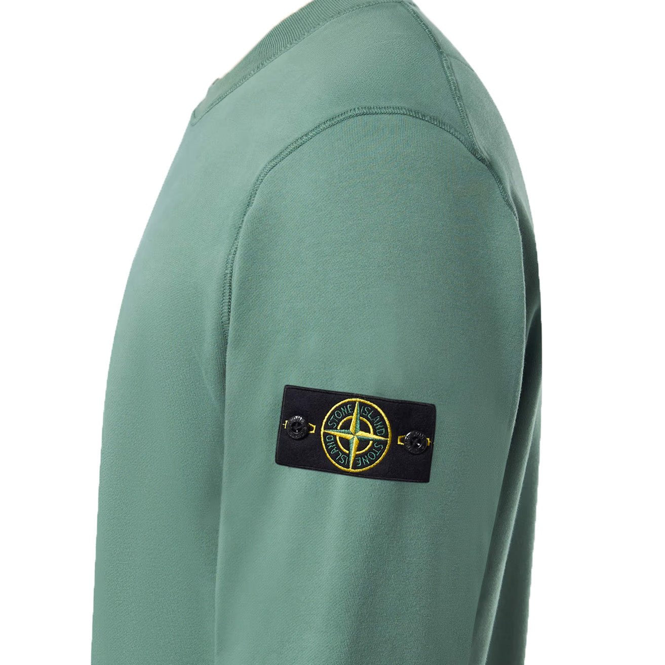 Stone Island Cotton Fleece Crewneck Sweatshirt in Sage Green
