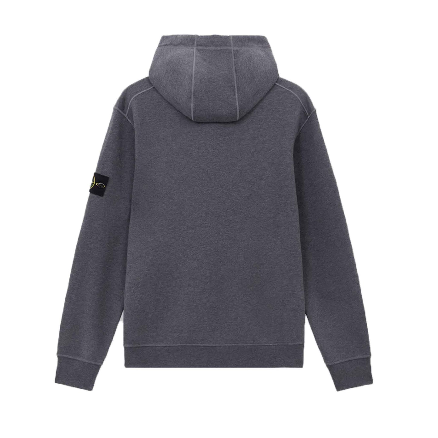 Stone Island Cotton Fleece Hooded Sweatshirt in Dark Grey Melange