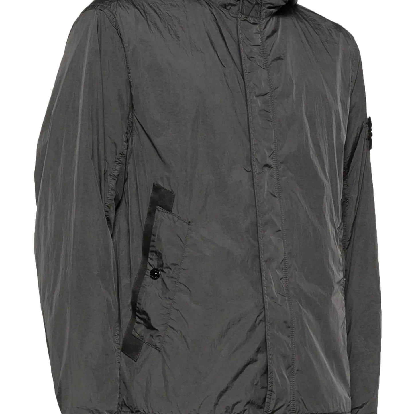 Stone Island Crinkle Reps NY Hooded Jacket in Charcoal Grey