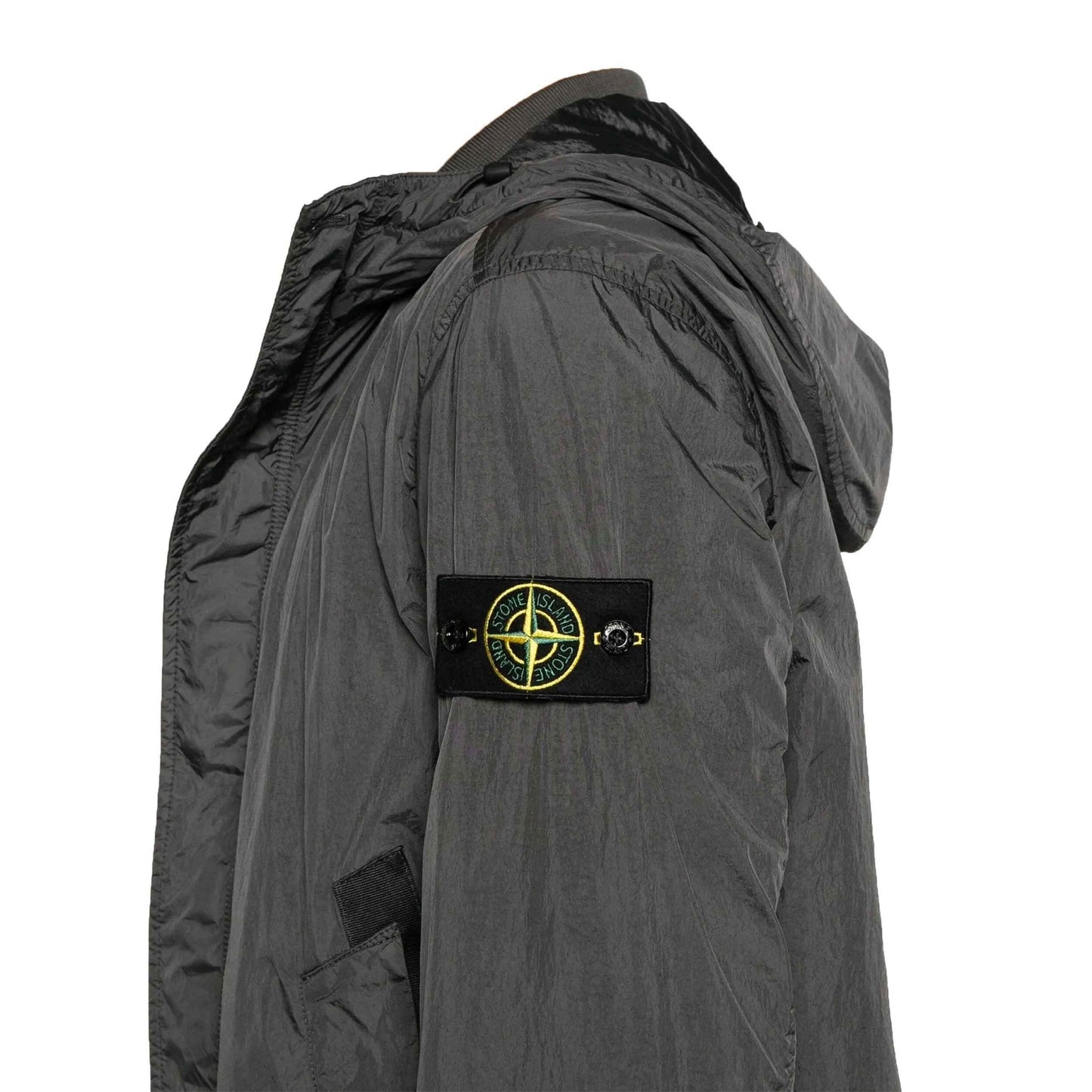 Stone Island Crinkle Reps NY Hooded Jacket in Charcoal Grey