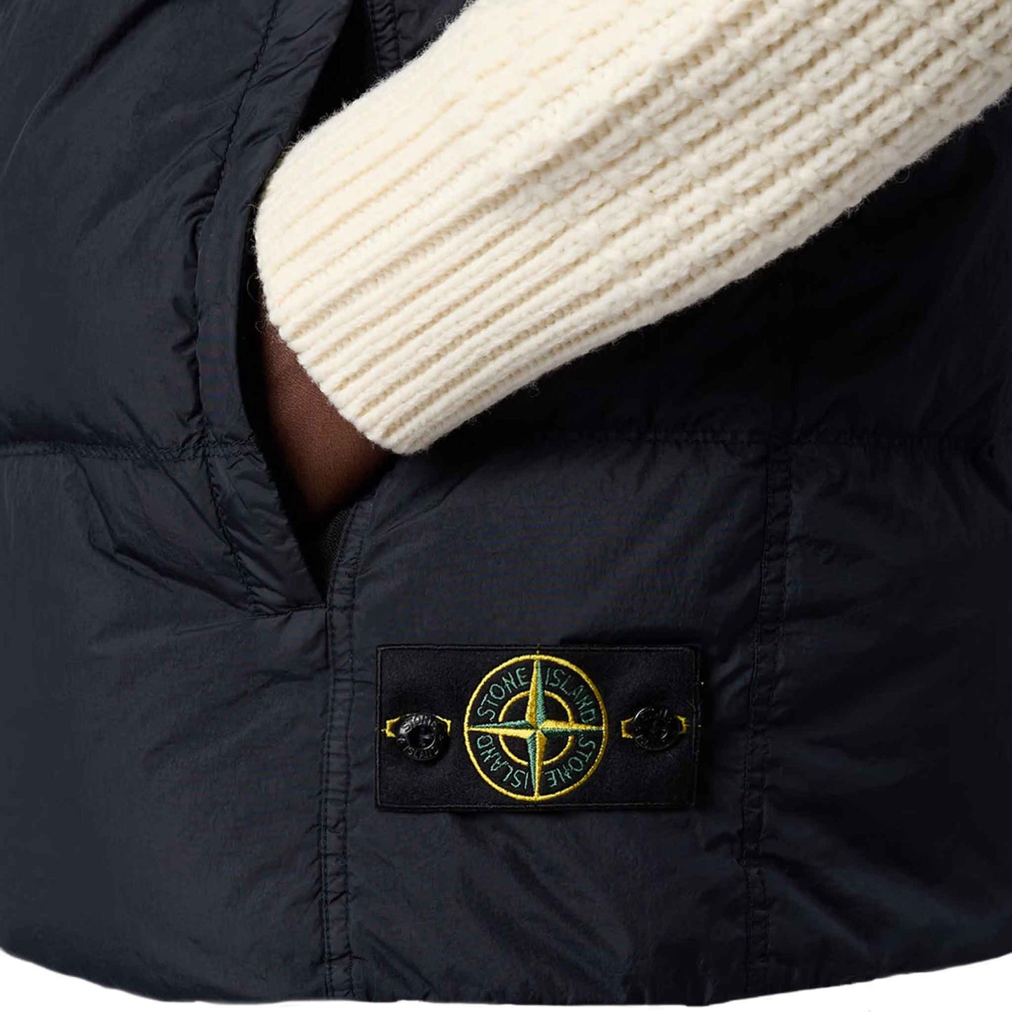 Stone Island Crinkle Reps R-NY Down Gilet in Navy Blue