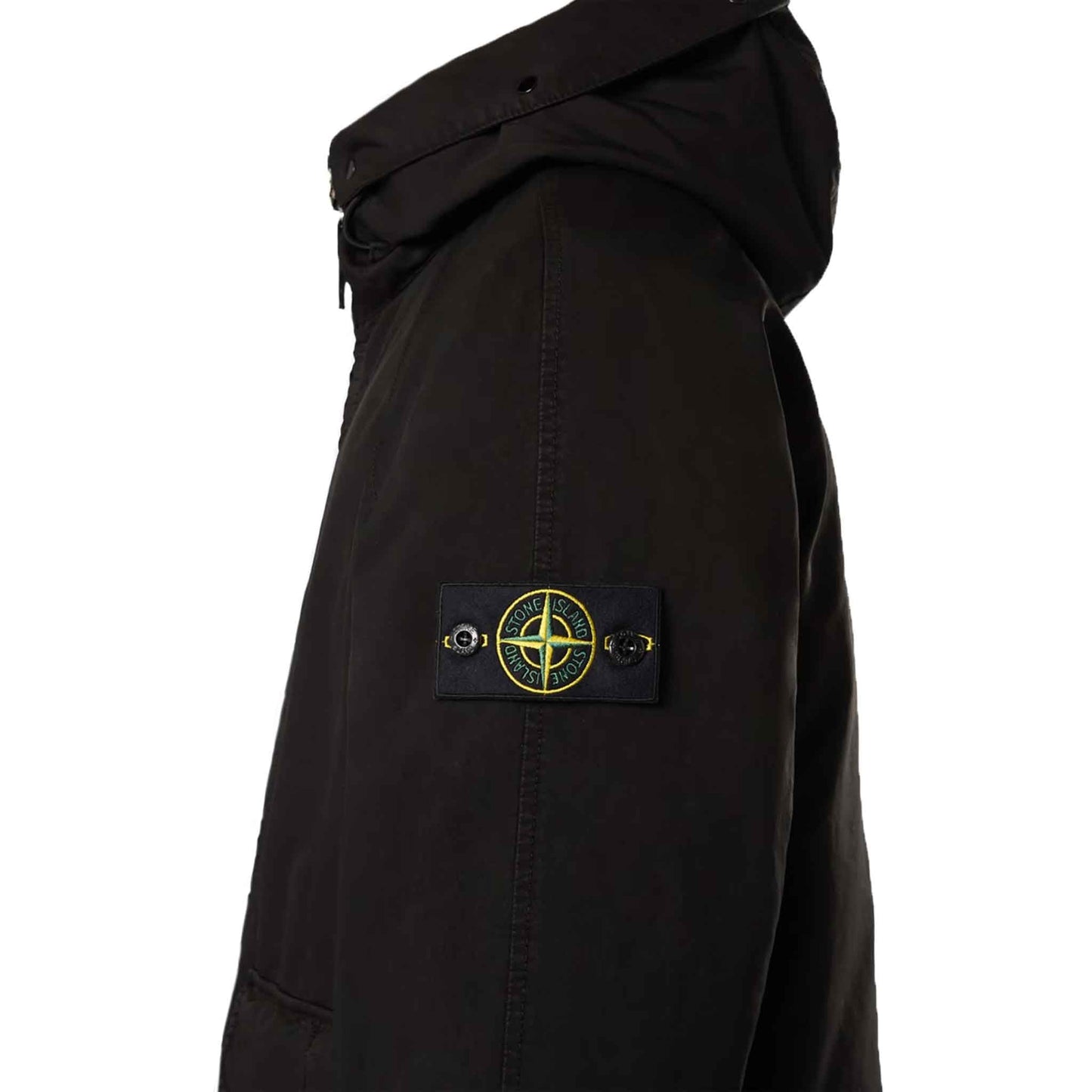 Stone Island David-TC Hooded Down Parka in Black