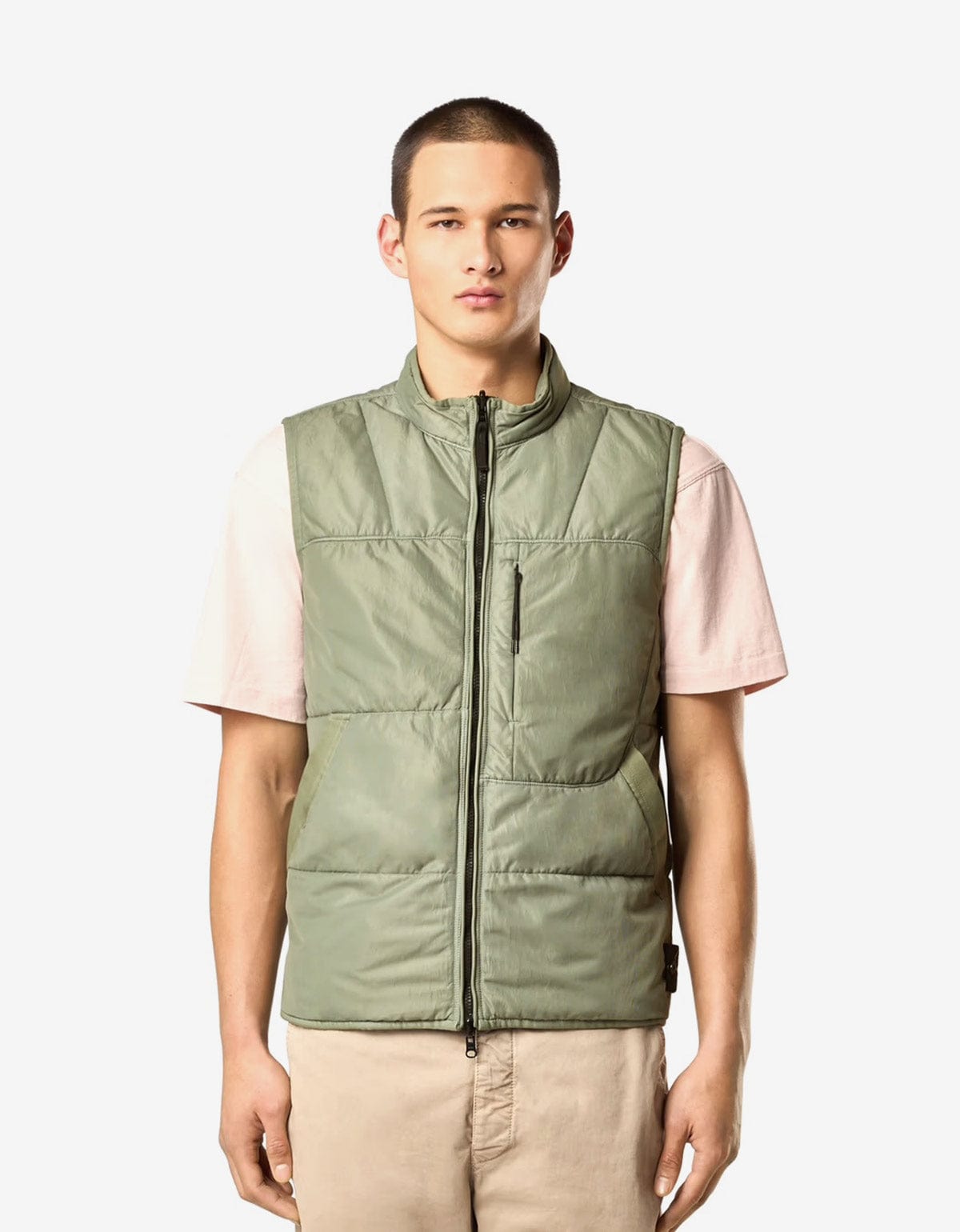 Stone Island Green Run-Proof Nylon Mesh-TC Gilet