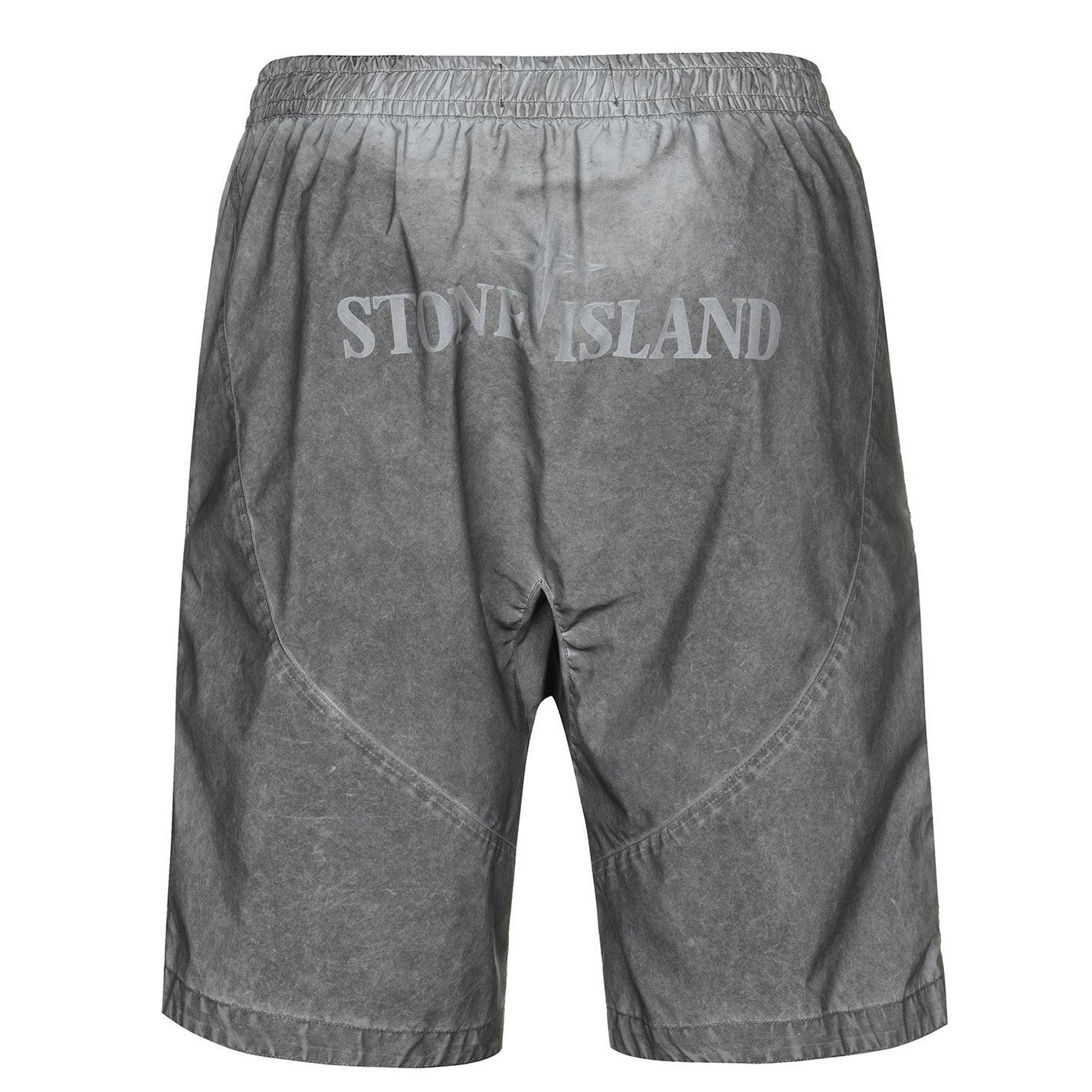 Stone Island Grey Reflective Logo Shorts