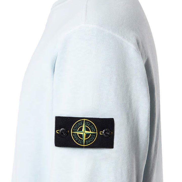 Stone Island Malfilé Fleece "Old" Effect Crewneck Sweatshirt in Sky Blue