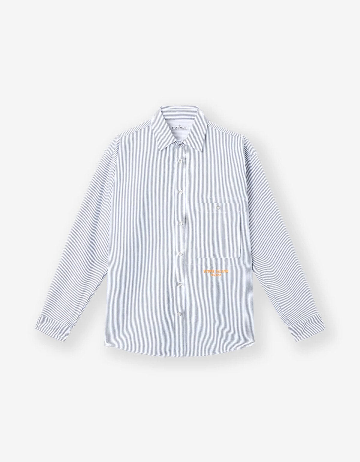Stone Island Marina Blue Pinstripe Shirt