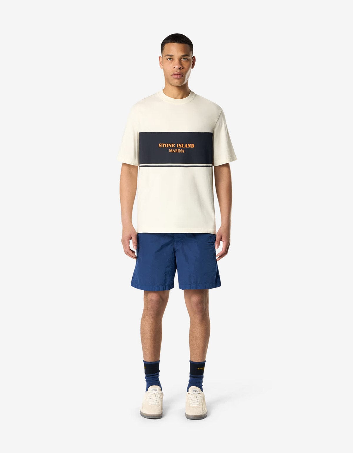 Stone Island Marina Ivory White Logo T-Shirt