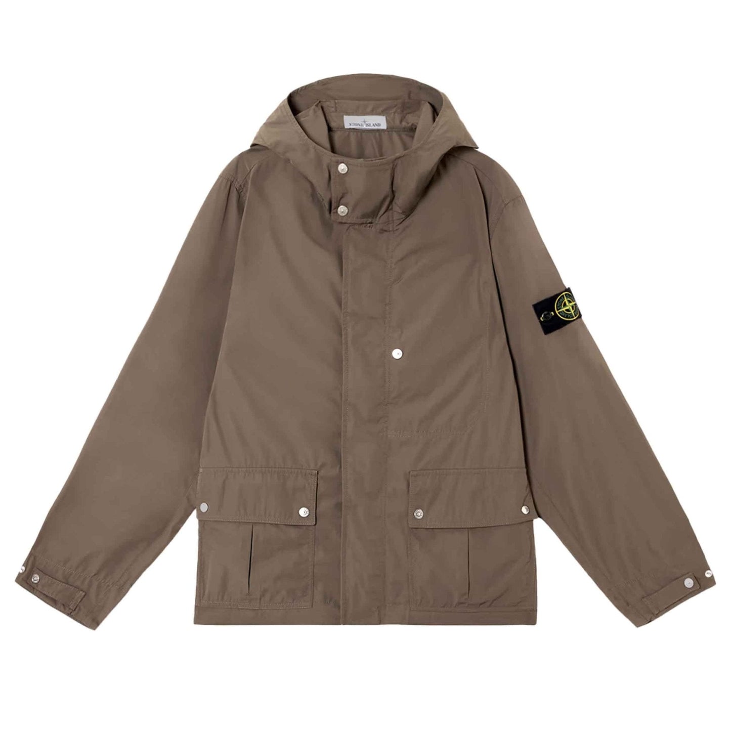 Stone Island Micro Twill Hooded Jacket in Military Green