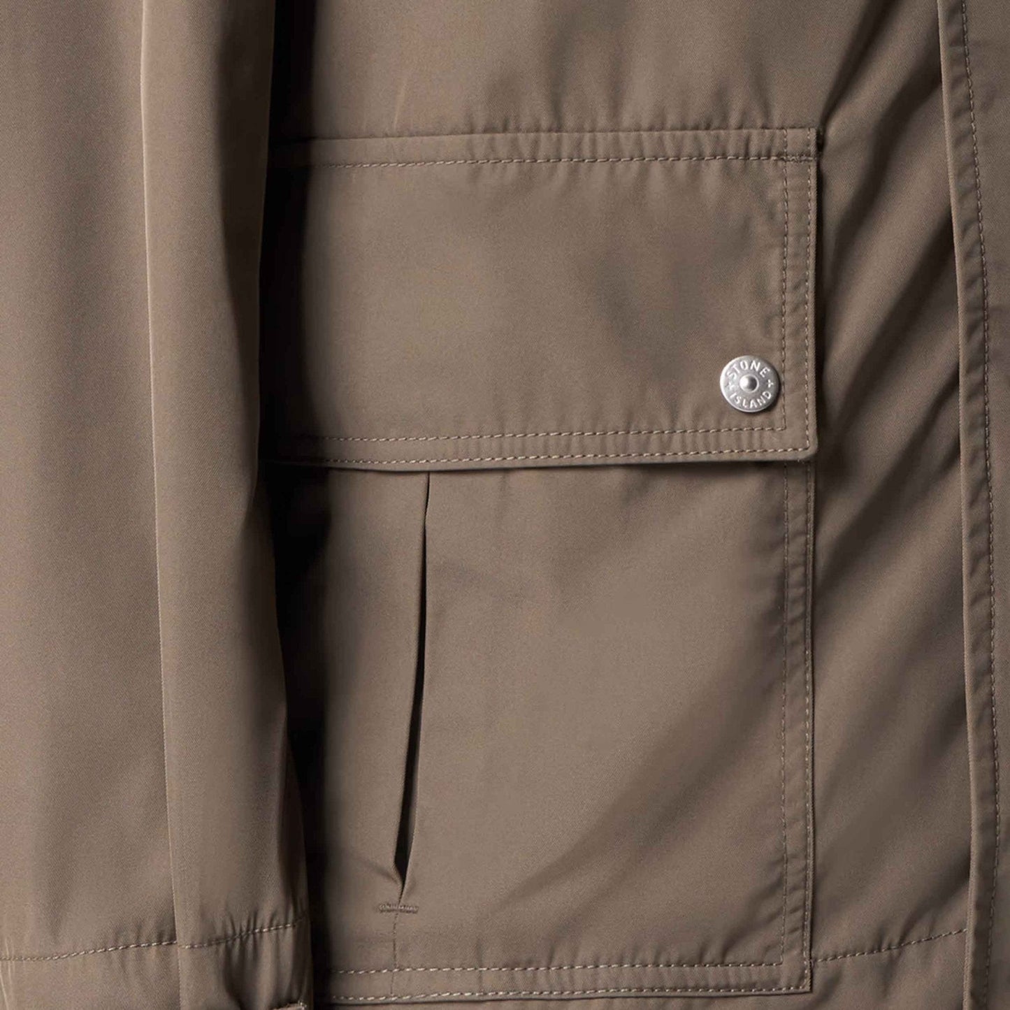 Stone Island Micro Twill Hooded Jacket in Military Green