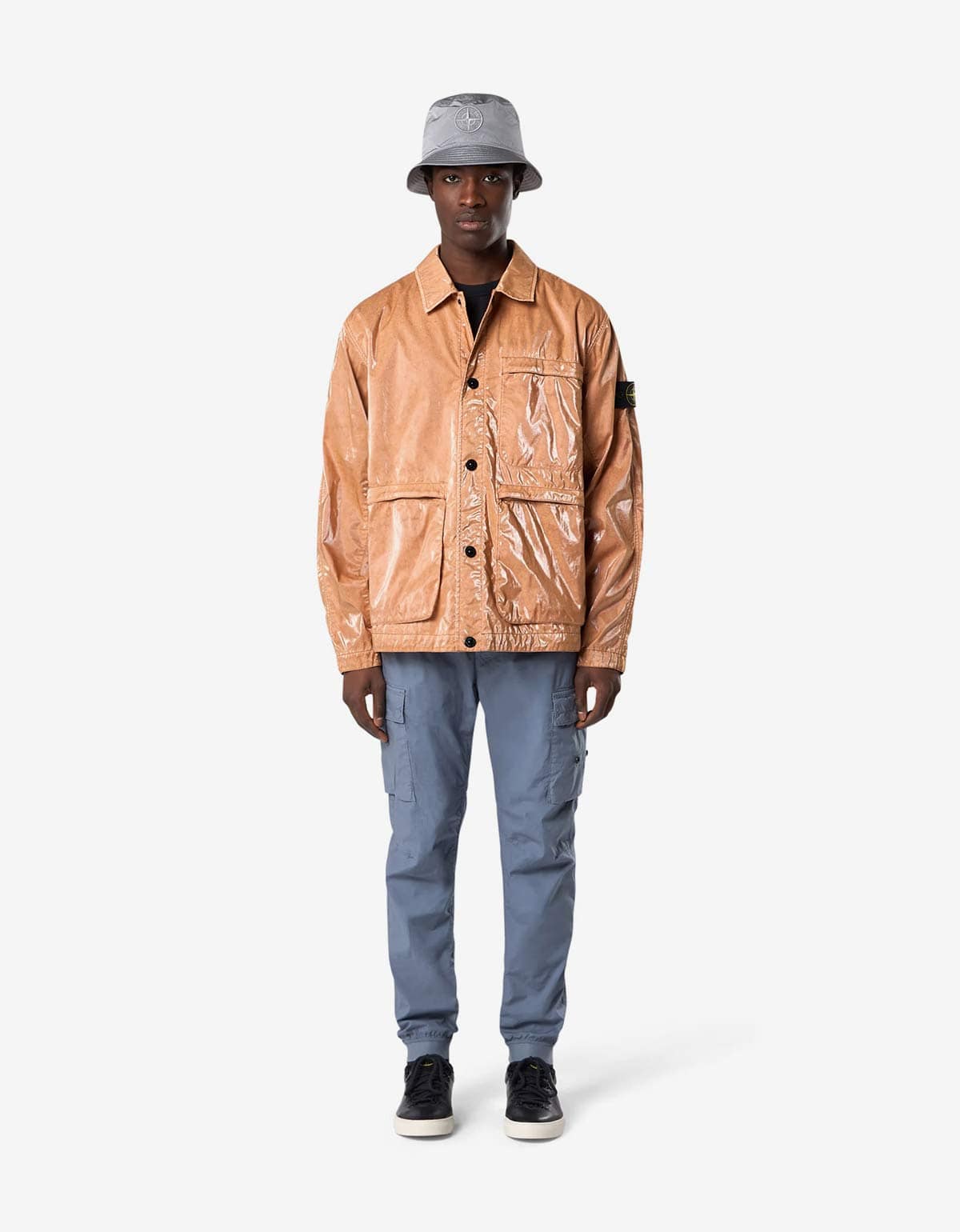 Stone Island Mussola Prismatica ‘Pietra’ Brown Coach Jacket