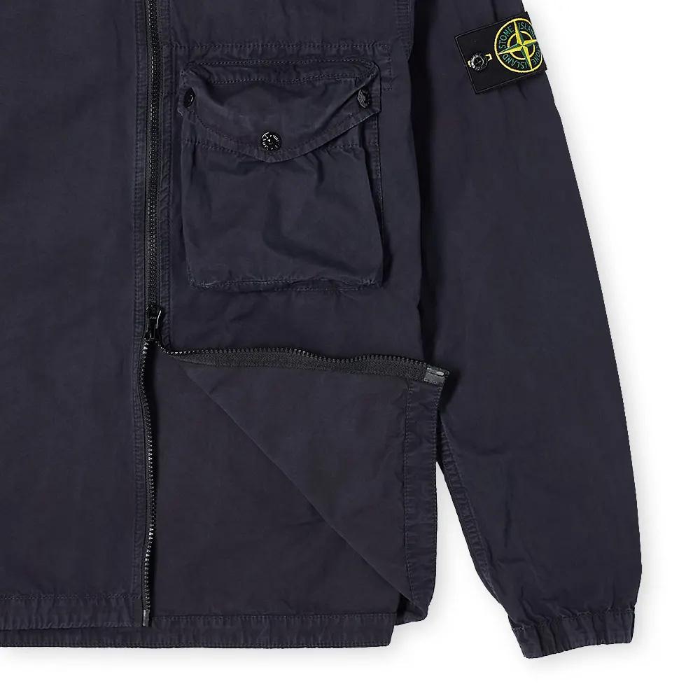 Stone Island Navy Zip Pocket Overshirt