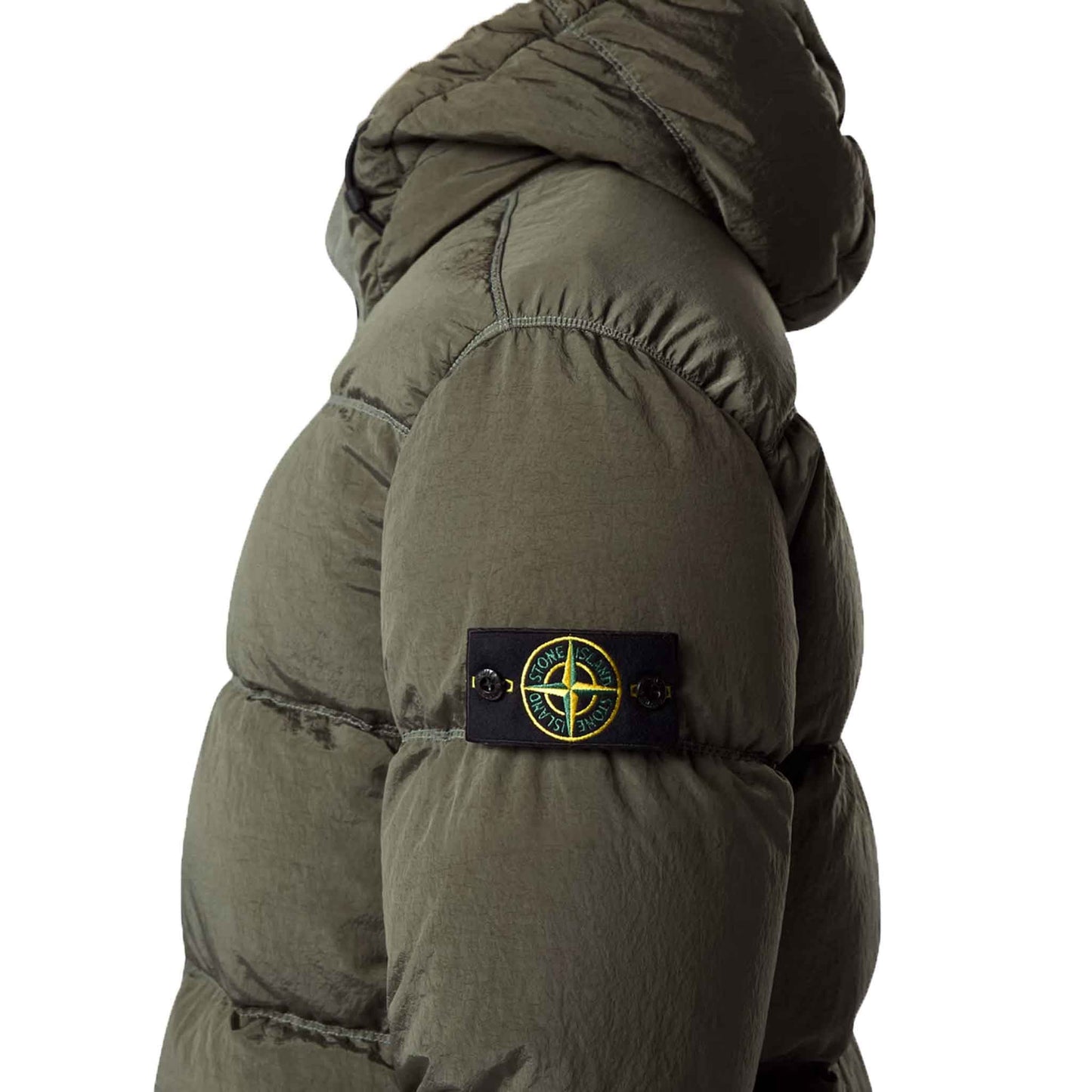 Stone Island Nylon Metal Econyl Down Jacket in Musk Green