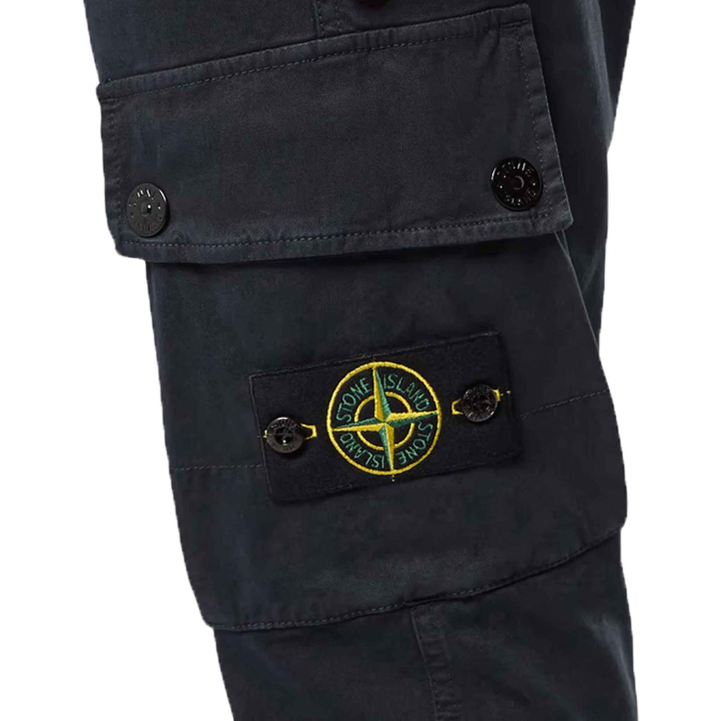 Stone Island 'Old' Effect Slim Fit Cargo Pants in Navy Blue