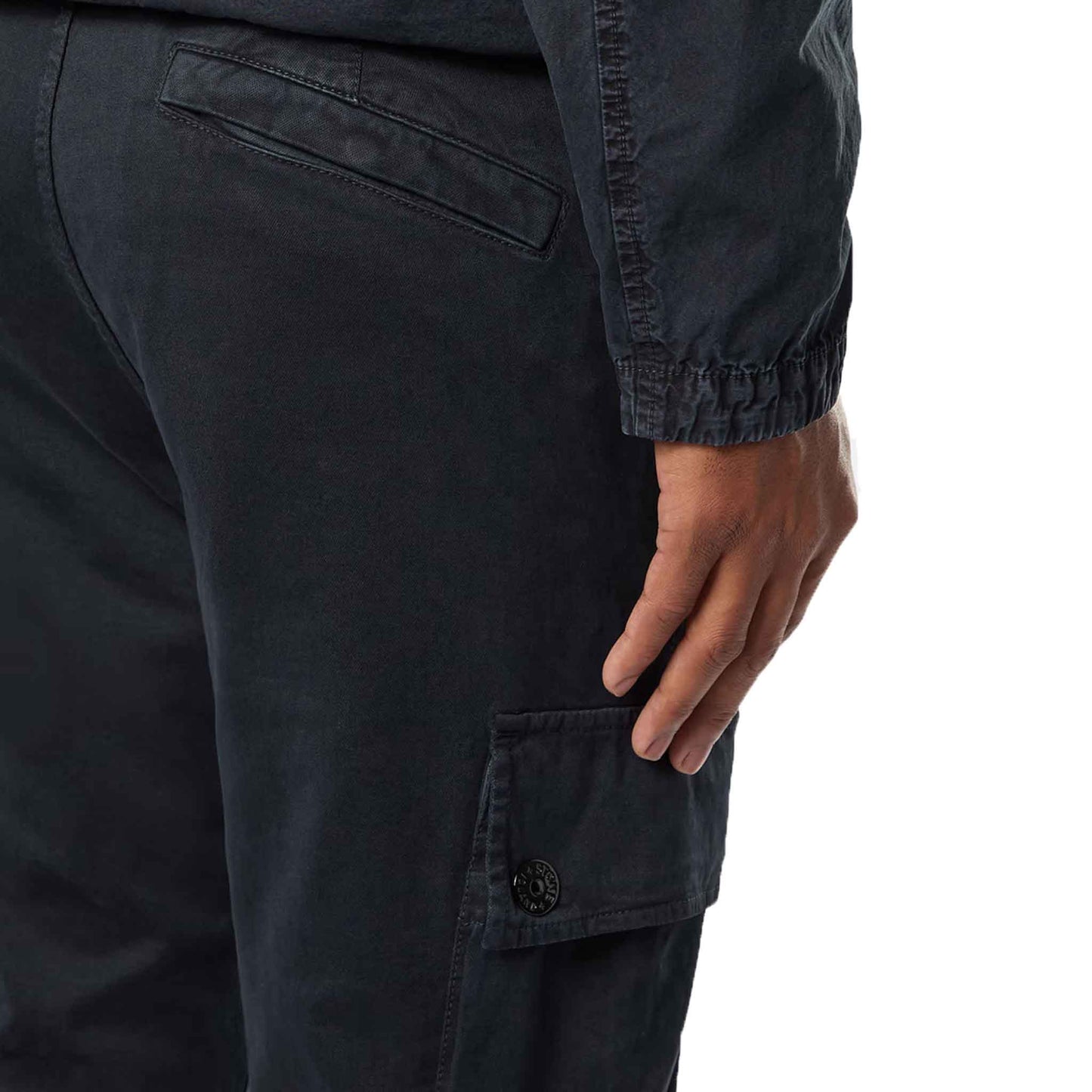 Stone Island 'Old' Effect Slim Fit Cargo Pants in Navy Blue
