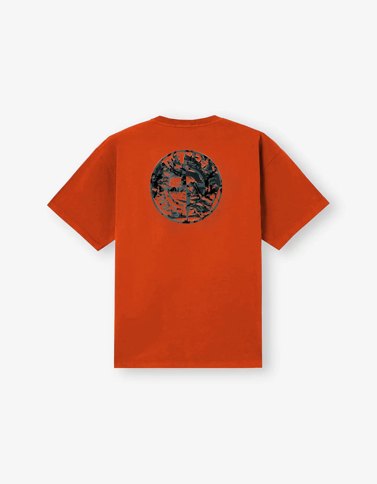 Stone Island Orange Compass Camo Print T-Shirt