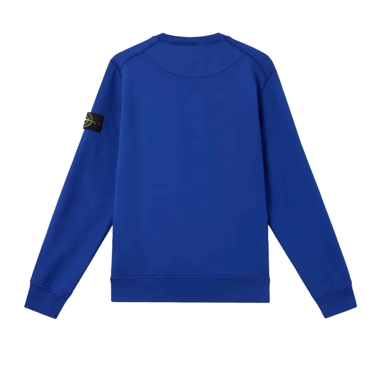 Stone Island Organic Cotton Fleece Crewneck Sweatshirt in Bright Blue
