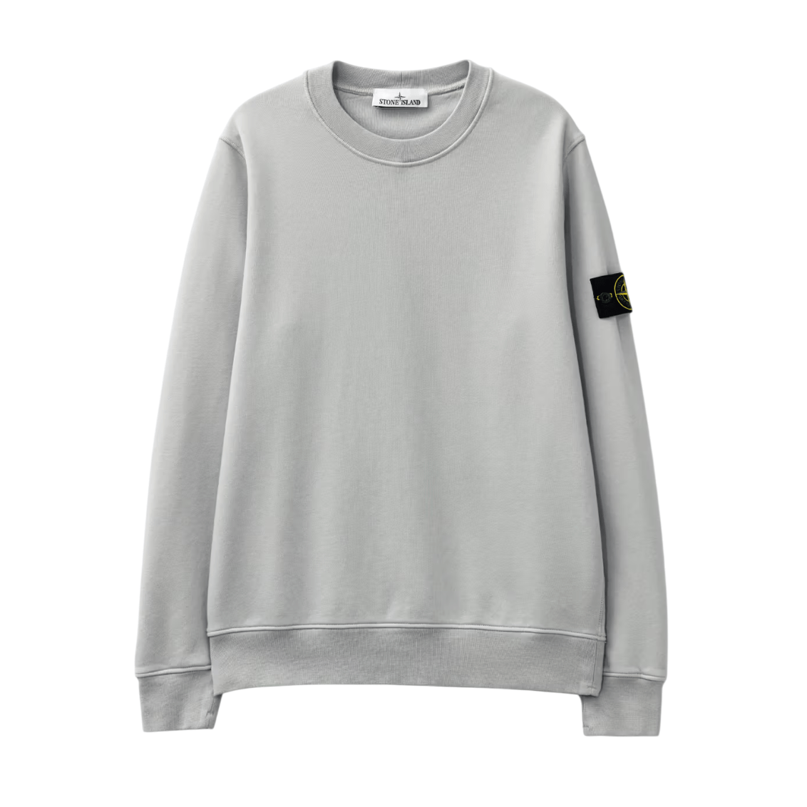 Stone Island Organic Cotton Fleece Crewneck Sweatshirt in Pearl Grey