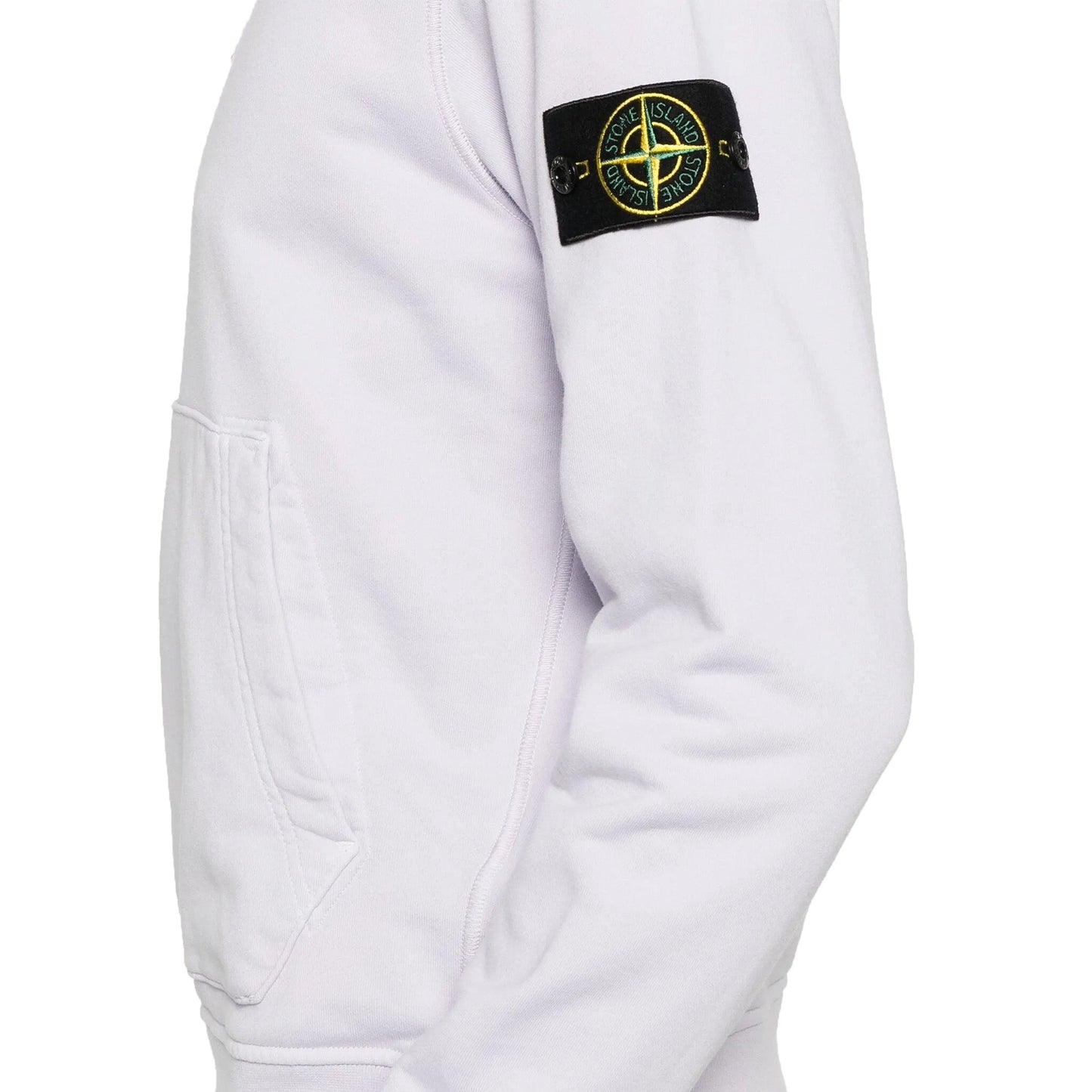 Stone Island Organic Cotton Fleece Hooded Sweatshirt in Lilac
