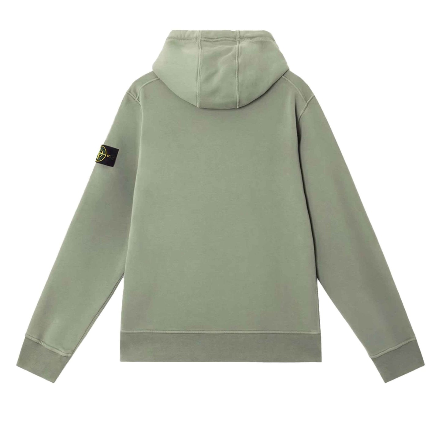 Stone Island Organic Cotton Fleece Hooded Sweatshirt in Sage Green