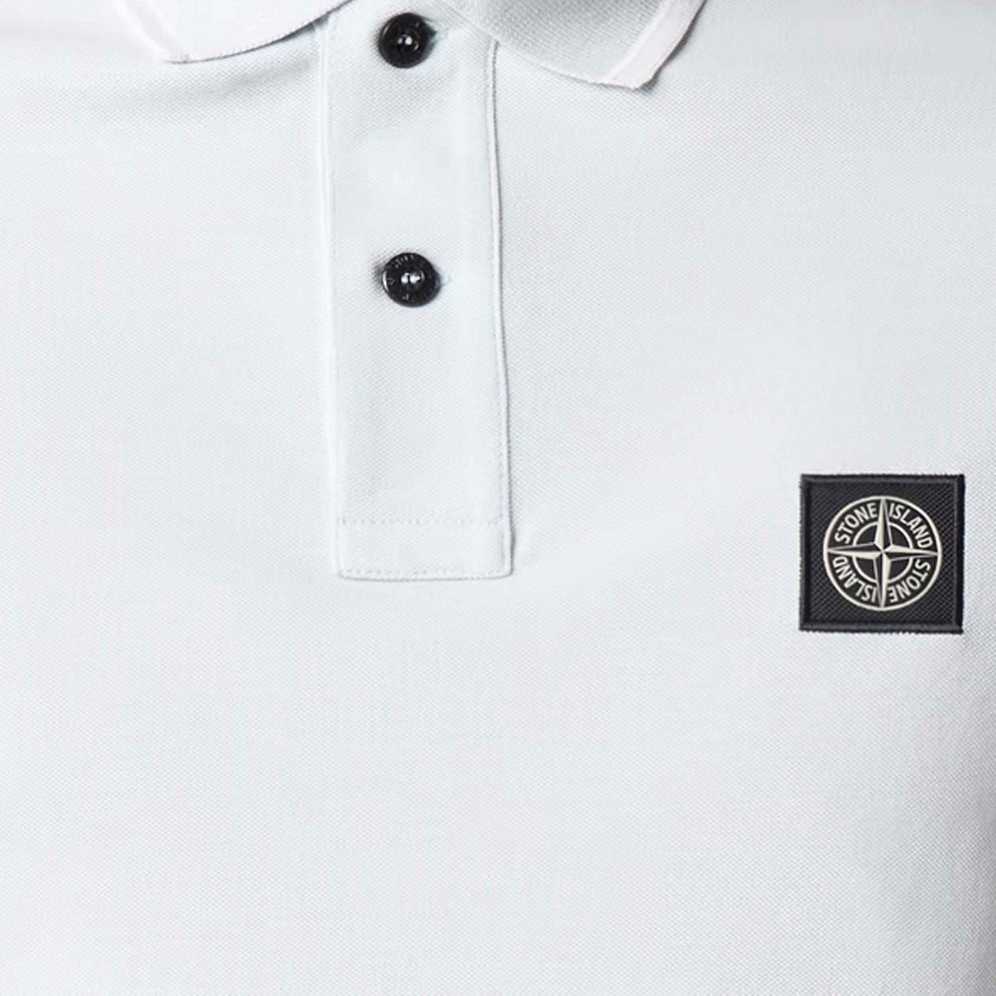 Stone Island Organic Cotton Pique Slim Polo Shirt in Sky Blue