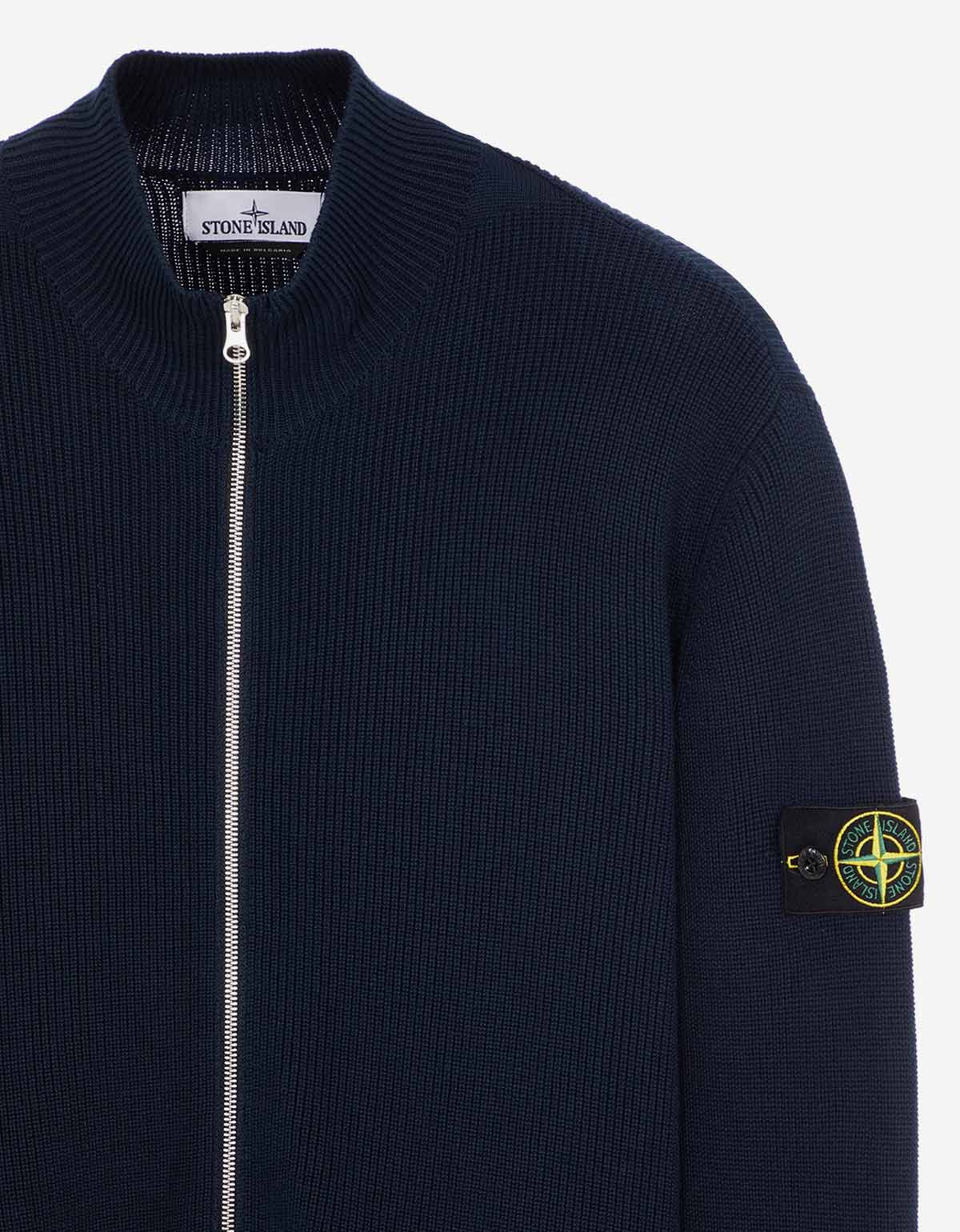 Stone Island Blue Zip Cardigan