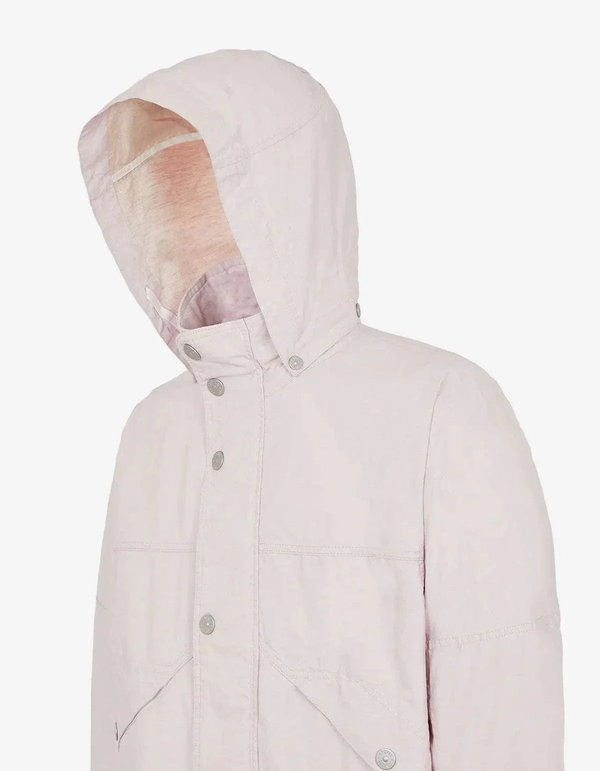 Stone Island Marina Pink Pleated Linen Hooded Blouson