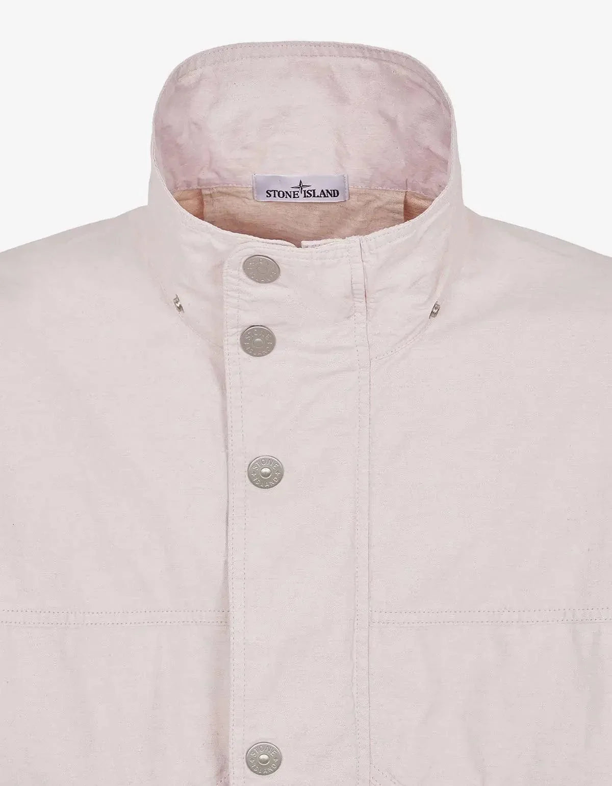 Stone Island Marina Pink Pleated Linen Hooded Blouson